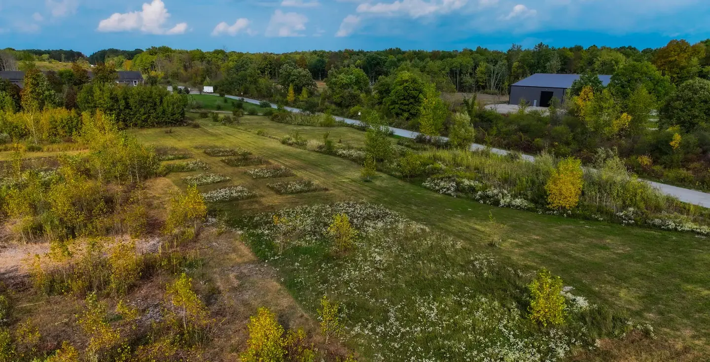 Aerial view of SixMiles land and existing facility